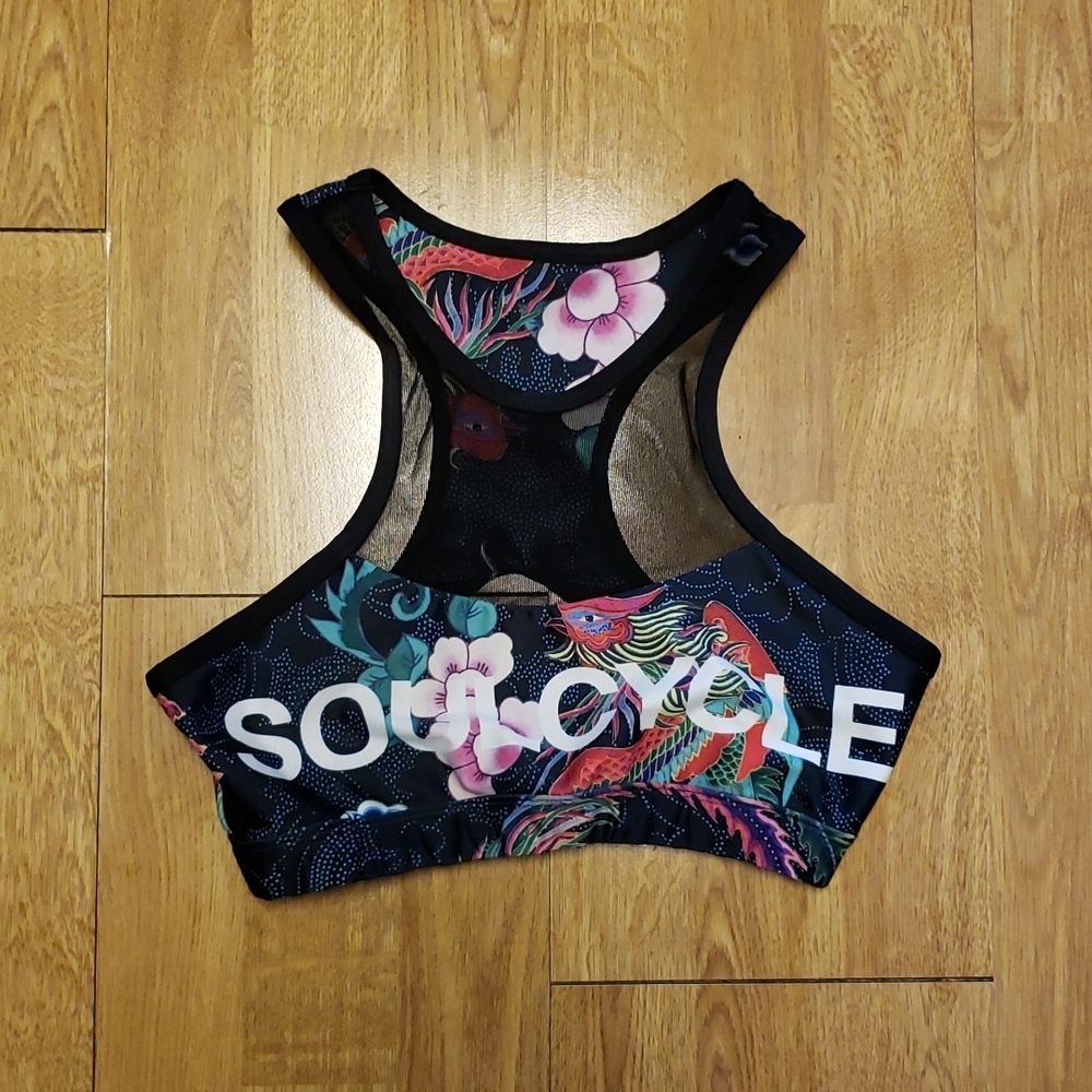 SoulCycle tropical print sports bra size small